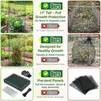 17" x 12" tall round plant cage, close-up detail