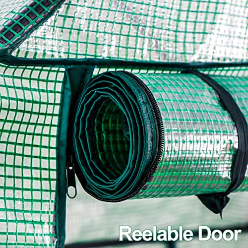 homgarden mini walk-in greenhouse 3 tiers 6 shelves, front angle view