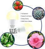 2 Pack LED Grow Light Bulbs，Full Spectrum Plant Light Bulb, 9W Replace 100W | 120V E26 Grow Bulb,Grow Light for Indoor Plants, Flowers, Greenhouse, Indore Garden, Hydroponic