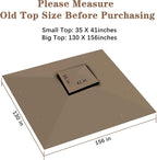 SCOCANOPY Replacement Gazebo Canopy for 10 x 12 Regency II Patio Gazebo Model L-GZ798PST,L-GZ798PST-E,A111014400,A101004104,A101004105 (Khaki)