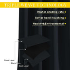 NICETOWN Black Out 132 inch Curtain for Patio Door, Grommet Thermal Insulated Room Divider Wide Winodw Treatment Sound Reducing for Bedroom, Black, 1 Panel, 80" W x 132" L