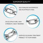 Heavy Duty Swing Chains 1/5" x 40" with 4 Carabiners, 500 LB Capacity Stainless Steel Hanging Swing Set for Hammock Punching Bags Indoor Outdoor Ues (2 Pack)