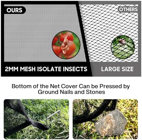 pop up mesh plant cover,35x35x38'' garden netting for showing dimensions