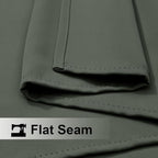 NICETOWN 2 Panels Weighted Blackout Outdoor Curtains for Patio Waterproof, Grommet & Back Tab on top and Bottom Windproof Privacy Thermal Drapes for Cabana with Fixed Rope, W52 x L95, Greyish Green