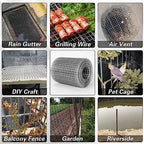 Hardware Cloth 1/4 in Galvanized Wire Mesh Roll (23 GA) Chicken Wire Fence Roll for Chicken Pen/coop Fences, Screen mesh, Rabbit/Snake Fences, Poultry enclosures, Handicraft Ma 4in×10ft