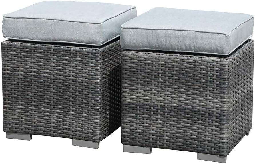 patiorama 2 pieces assembled outdoor patio ottoman, grey, main product view