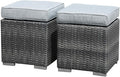 patiorama 2 pieces assembled outdoor patio ottoman, grey, main product view