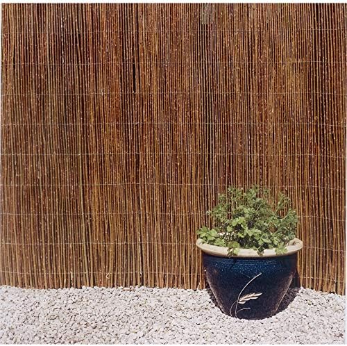 forever bamboo natural willow rolled panel fence natural on a desk or shelf