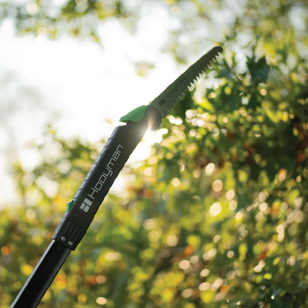 Hooyman Extendable Tree Saw with Compact Design, Detachable Handsaw and Telescoping Pole, No-Slip H-Grip, Impulse Hardened Teeth, and Wrist Lanyard for Tree Trimming, Hunting, Camping, and Outdoors