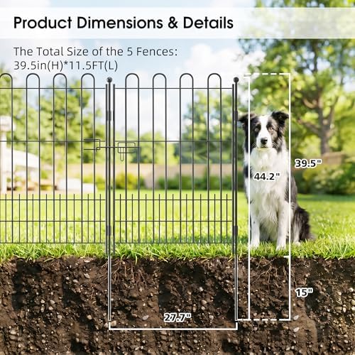 bepatio 5 panels arc metal tall garden fence shown in use