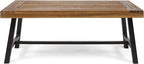 Christopher Knight Home Carlisle Outdoor Acacia Wood Coffee Table, Sandblast/Rustic Metal