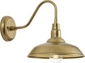 10 inch gooseneck barn light for farmhouse, brass, main product view