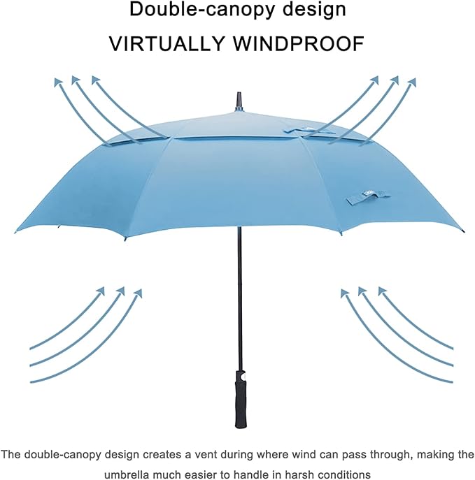 G4Free 47/54/62/68/72 Inch Automatic Open Golf Umbrella Oversize Extra Large Double Canopy Vented Windproof Waterproof Stick Umbrellas