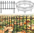 arifaro 5 panels metal garden fence 18" h, front angle view