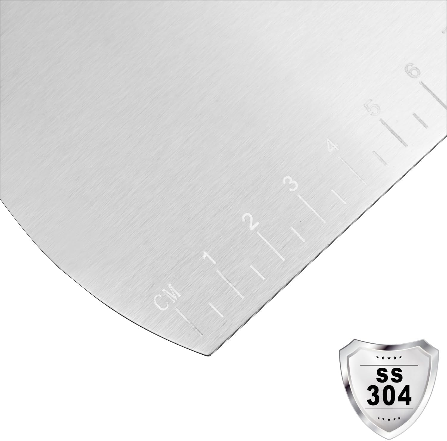 Stainless Steel Grill Scraper with Wood Handle, Dough Scraper, Cake & Pizza Cutter, Multi-Purpose Scraper Tool for Kitchen