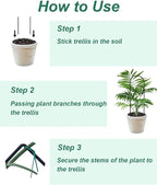 Small Plant Trellis for Climbing Plants Indoor - 13.8 Inch Trellis Indoor with Different Patterns for Vine Ivy Flower Plant Support, Metal Garden Trellis for Potted Plants, Set of 4 (Black)