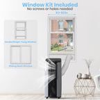 tosot 9,700btu (5,000 btu sacc) portable air conditioner, side view