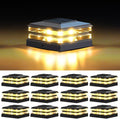 12 Pack Solar Post Cap Lights Outdoor Waterproof, Warm & Cool White, Black | Fits 4x4 Wooden and Vinyl Posts,Fence Deck Post Lights, High-Brightness LEDs
