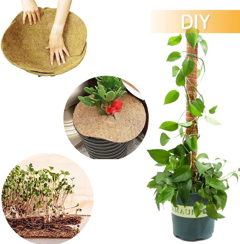 Coconut Fiber Mat, Yarrdfir 24 x 160 inch Natural Coconut Liners for planters Flower Basket, Natural Coconut Fiber mat, Garden Decoration, Animal pet pad, Reptile Carpet, Snow Mat (24 x 160)