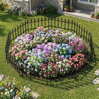 giantex 10 panels decorative metal garden fence, 18, close-up detail