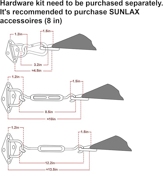 SUNLAX Large Sun Shade Sail 16' x 20' Dark Grey Rectangle Canopy Sail Shade Cover UV Block Permeable Sunshade Outdoor for Patio Backyard (We Make Custom Size)