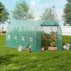 vevor walk-in tunnel greenhouse, 14.6x6.4x6.3 ft hoop house, front angle view