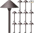 LEONLITE 12-Pack 5CCT LED Low Voltage Landscape Lights, 3W Cast-Aluminum 12-24V Pathway Lights, 1800K-5000K IP65 Path Lights, ETL Listed Landscape Lighting Wired for Yard Lawn, Oil Rubbed Bronze