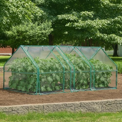 miracle-gro greenhouse, quick snap assembly, clear, 3'x8'x3', main product view