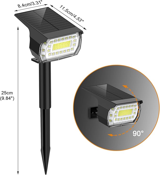 LANSOW Solar Spot Lights Outdoor, [8 Pack/76 LED] 2-in-1 Solar Landscape Spotlights, 3 Modes IP65 Waterproof Dusk to Dawn Solar Powered Flood Wall Lights for Outside Yard Garden Pathway(Cool White)