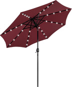 yaheetech 9ft solar patio umbrella w/push button tilt, main product view