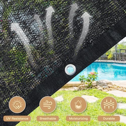 vicllax 70% black garden shade cloth sun shade, package contents