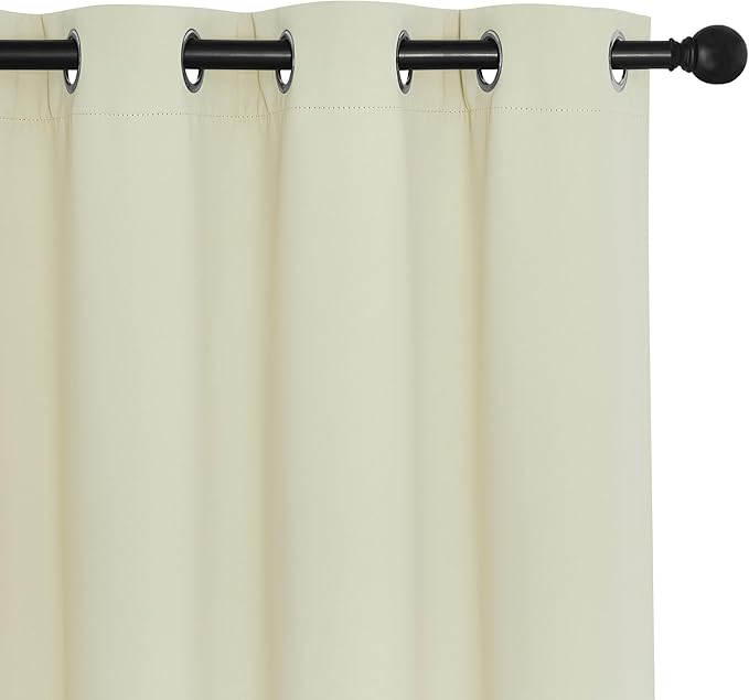 NICETOWN Blackout Room Divider Curtains for Sliding Glass Doors 102 Inches Long 1 Panel, Extra Wide Curtains for Doorway Patio Bedroom Living Room (Beige, 80Wx102L, 1 Panel)