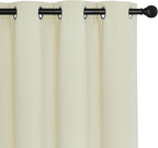 NICETOWN Blackout Curtains 72 inches Long, Grommet Privacy Window Treatment Thermal Insulated Room Darkening Sliding Glass Door Drape for Bedroom Living Room, 1 Panel, W100 x L72, Beige