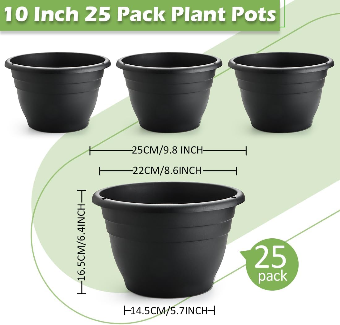 rootrimmer 25 pack 10 inch plant pots with shown in use