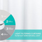 Exclusive Home Cabana Solid Indoor/Outdoor Light Filtering Hook-and-Loop Tab Top Curtain Panel Pair, 54"x132", White