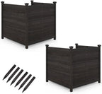 giantex 6 panels wooden privacy fence with stakes, main product view