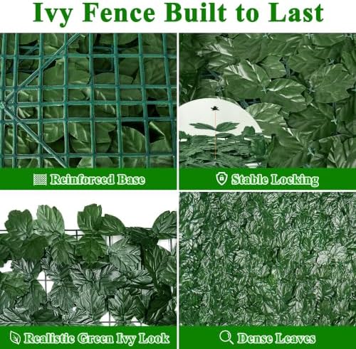 icover 59 * 157in artificial ivy privacy fence, close-up detail
