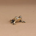 Retro Brass Mini Frog Miniatures Figurines Vintage Animal Figurine Toad Desktop Ornaments Home Decoration Crafts Tea Pet Decor