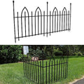 sunnydaze gothic arch decorative garden fence panels, black, main product view