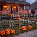 11.8 x 19.6 inch halloween wooden skull fence, main product view