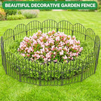 gotgelif 25 panels decorative arched garden fence, 17''x27, front angle view