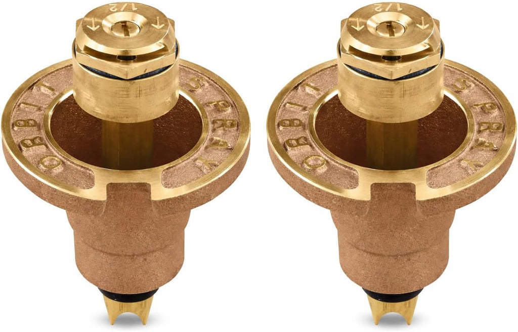 2-Pack Orbit 54071 Brass Pop-Up Flush Head Sprinkler with Half Pattern Spray Nozzle - Brass Pop-Up Sprinklers for Half Pattern Spray