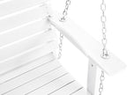 Poly Lumber 3-Seat Porch Swing, HIPS 5-Feet Bench Swing with Foldable Cup Holders,18/8 Stainless Steel Hardware, High Backrest and Deep Contoured Seat, Snow White