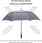 G4Free 47/54/62/68/72 Inch Automatic Open Golf Umbrella Oversize Extra Large Double Canopy Vented Windproof Waterproof Stick Umbrellas