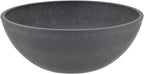 PSW Pot Collection M25DC 10-inch Plastic/Stone/Wood Composite Low Bowl Planter – No Drainage Hole (Drillable), Shallow Indoor/Outer Pot for Succulents, Bonsai, Fairy Gardens, Herbs, Dark Charcoal