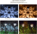 EXCMARK 10 Pack Solar Lights Outdoor Decorative, Solar Pathway Lights Outdoor, Solar Powered Garden Yard Lights for Walkway Sidewalk Driveway. (Black, Cool White)