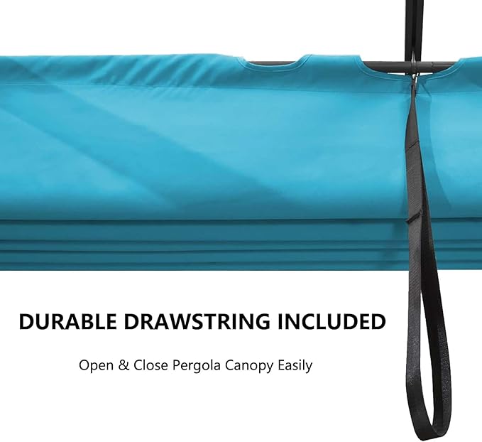 Pergola Shade Cover Replacement Canopy Top Compatible with 10 X 10 ft 6-Bar Pergola Frames - Turquoise Blue (Canopy Size 116" W x 95" L, Canopy Top Only)