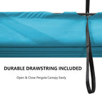 Pergola Shade Cover Replacement Canopy Top Compatible with 10 X 10 ft 6-Bar Pergola Frames - Turquoise Blue (Canopy Size 116" W x 95" L, Canopy Top Only)