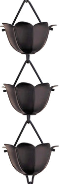 monarch rain chains aluminum lotus black rain chains, main product view