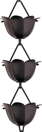 monarch rain chains aluminum lotus black rain chains, main product view